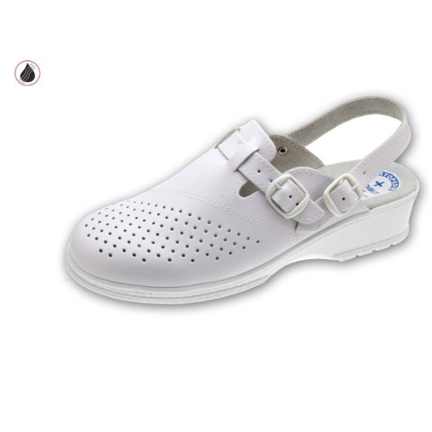 MEDIBUT ROZM. 38 Obuwie damskie medyczne na koturnie, perforacja, pasek, wzór 05AB