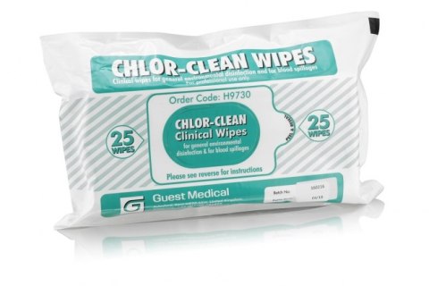 MEDILAB CLEAN WIPES Suche chusteczki do mycia i dezynfekcji, inkrustowane chlorem