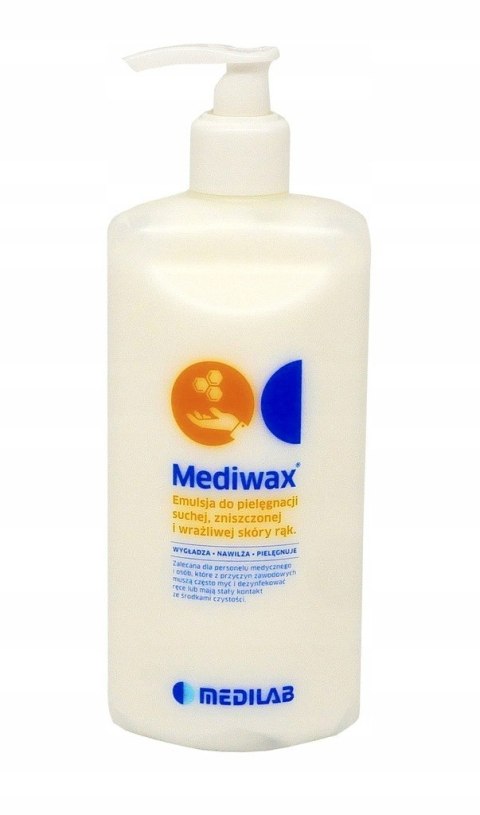 MEDILAB MEDIWAX 500 ml Emulsja do rąk z woskiem pszczelim, z dozownikiem