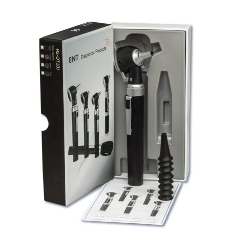 HONSUN HS-OT10S Otoskop światłowodowy XHL, z 4 końcówkami i klipsem