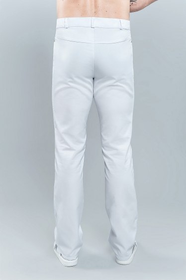 STELO ROZM. 48 Spodnie medyczne męskie białe, krój jeansowy, HA76002/WHTH/48