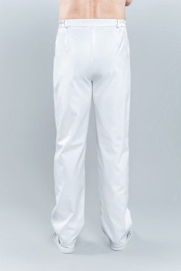STELO ROZM. 46 Spodnie medyczne męskie białe, klasyczny krój, HA76001/WHTH/46