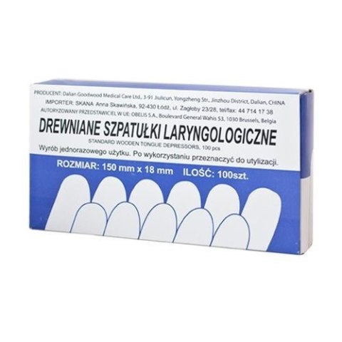 Szpatułka laryngologiczna drewniana, 100 szt,