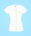STELO ROZM. XXS Tunika medyczna rozpinana z lamówką seledynową, TO88022/WHTT/XXS