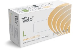 VELO L Rękawice winylowe bezpudrowe diagnostyczne, uniwersalne, 100 szt.