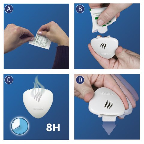 VICKS COMFORTING VAPORS Dyfuzor olejków eterycznych, do kontaktu, z funkcją lampki