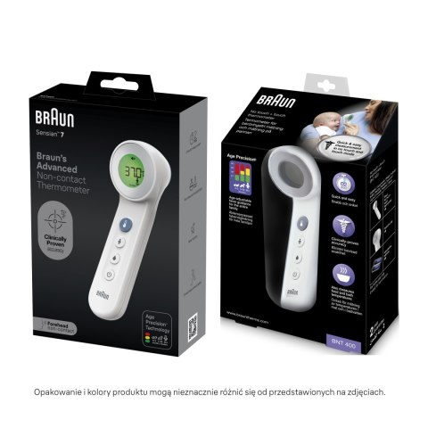 BRAUN NO TOUCH + TOUCH BNT400 Termometr bezdotykowy do czoła z Age Precision