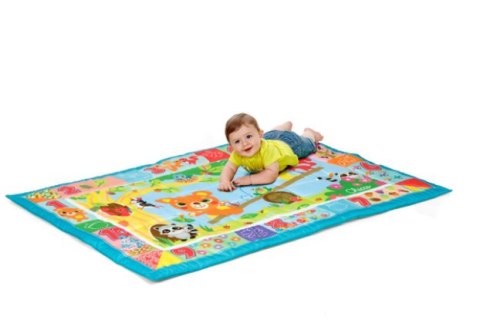 CHICCO FOREST 0M+ Mata edukacyjna, duży rozmiar z pętlami na zabawki