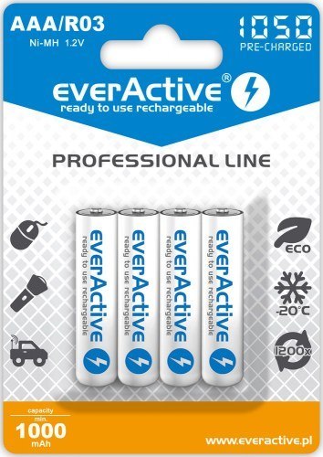 EVERACTIVE PROFESSIONAL LINE R03/AAA Akumulator Ni-MH 1050 mAh, 4 szt.
