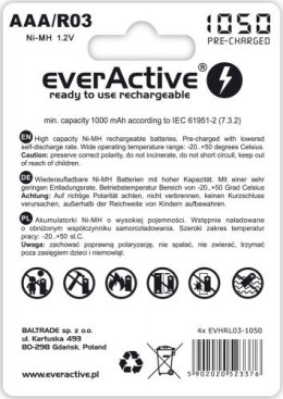 EVERACTIVE PROFESSIONAL LINE R03/AAA Akumulator Ni-MH 1050 mAh, 4 szt.