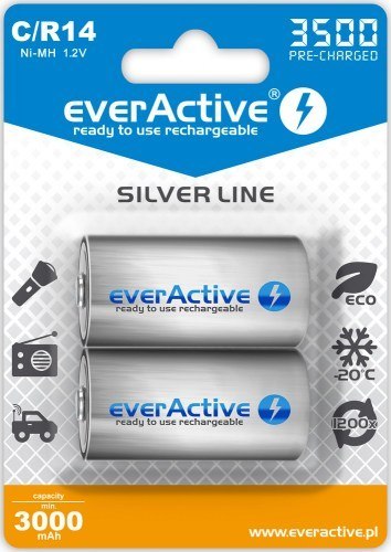 EVERACTIVE LINE R14/C SILVER Bateria AA, akumulator Ni-MH 3500 mAh, 2 szt.