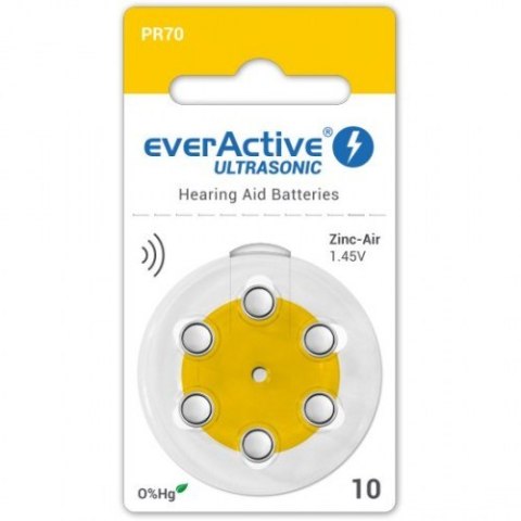EVERACTIVE ULTRASONIC ROZM. 10 Bateria do aparatów słuchowych, 1,45 V, 6 szt.