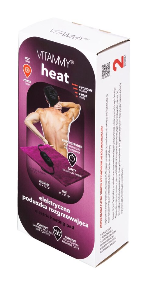 VITAMMY HEAT RUBY RED Elektryczna poduszka rozgrzewająca z regulacją temperatury