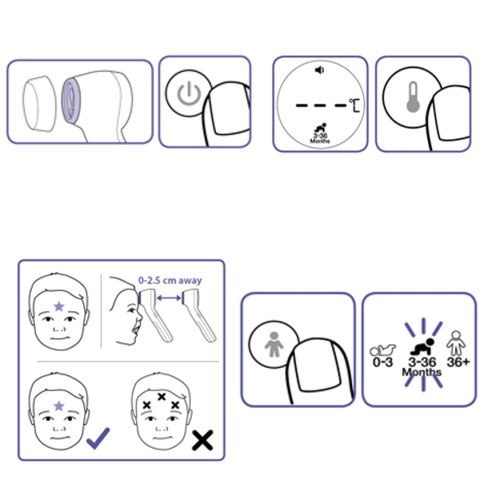 BRAUN BNT400 BLACK NO TOUCH + TOUCH Termometr bezdotykowy z Age Precision, tryb nocny