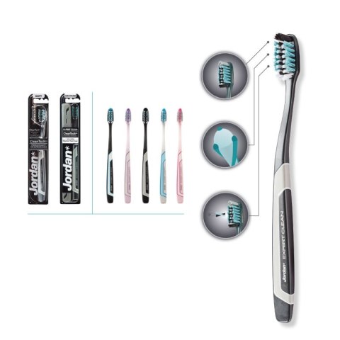 JORDAN EXPERT CLEAN MEDIUM Szczoteczka do zębów, zaawansowane czyszczenie