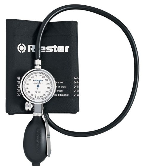 RIESTER MINIMUS II CZARNY Ciśnieniomierz zegarowy lekarski 24-32 cm, etui