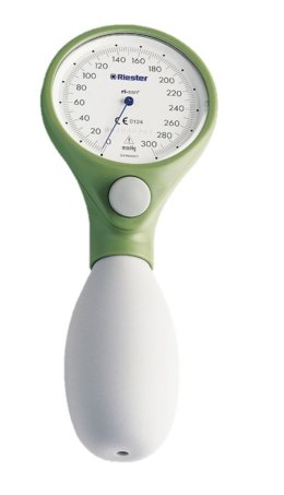 RIESTER RI SAN Ciśnieniomierz zegarowy, zielony, mankiet na rzepy 24-32 cm