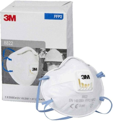 3M 8822 FFP2 Półmaska filtrująca z zaworem, ochrona przed pyłem i mgłą