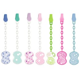 CHICCO 0M+ Łańcuszek do smoczka z klipsem, niebieski, uniwersalny