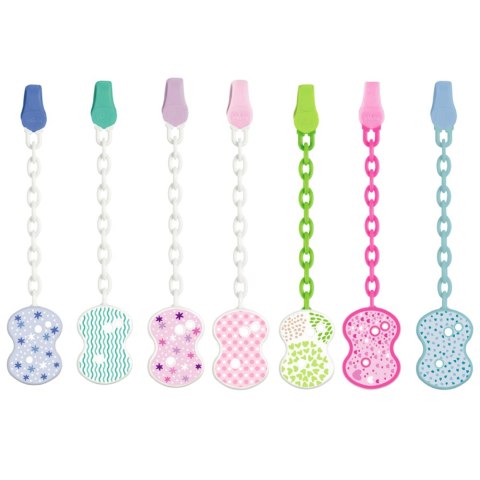 CHICCO 0M+ Łańcuszek do smoczka z klipsem, niebieski, uniwersalny