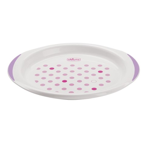CHICCO 12M+ Zestaw 2 talerzy, różowy, z antypoślizgiem i miejscem na łyżkę