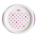 CHICCO 12M+ Zestaw 2 talerzy, różowy, z antypoślizgiem i miejscem na łyżkę