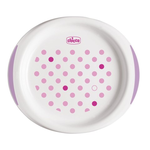 CHICCO 12M+ Zestaw 2 talerzy, różowy, z antypoślizgiem i miejscem na łyżkę
