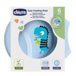 CHICCO 6M+ Talerz do karmienia, niebieski, antypoślizgowy, BPA free