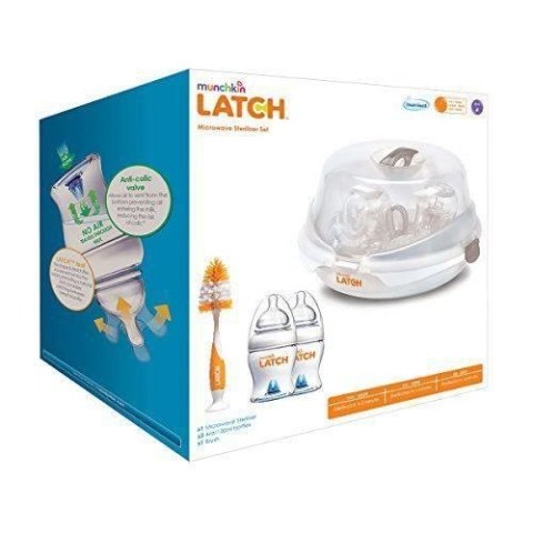 MUNCHKIN LATCH 120ml Zestaw butelek z mikrofalowym sterylizatorem, 2 szt.