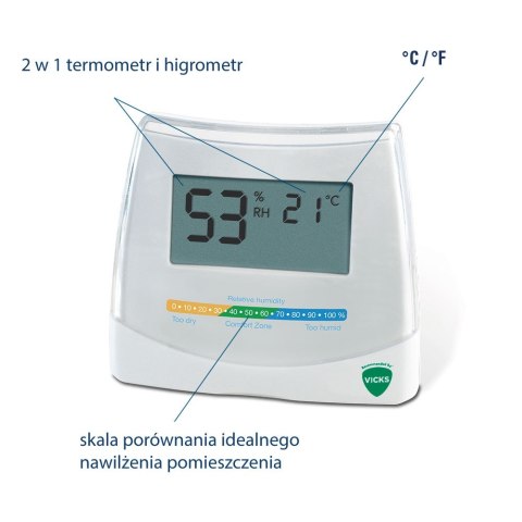 VICKS V70EMEAV1 NEW Termometr higrometr, 2w1, duży ekran