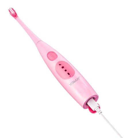 VITAMMY DINO / PINK Szczoteczka soniczna do zębów dla dzieci 6+, wyciszona obudowa