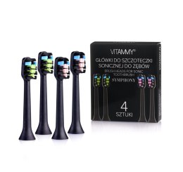 VITAMMY SYMPHONY/VIVO KOŃCÓWKI 4 SZT. BLACK Do szczoteczki sonicznej, miękkie i trwałe