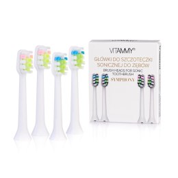 VITAMMY SYMPHONY/VIVO KOŃCÓWKI 4 SZT. WHITE Do szczoteczki sonicznej, miękkie i trwałe