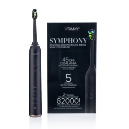 VITAMMY SYMPHONY BLACK Szczoteczka soniczna do zębów z komfortową obudową i 5 trybami