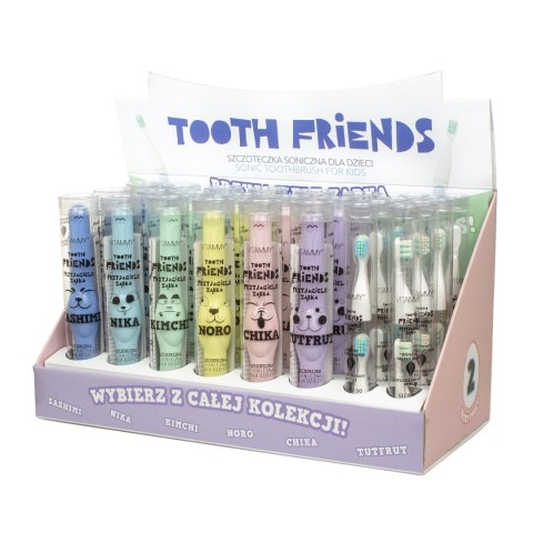 VITAMMY TOOTH FRIENDS Szczoteczka soniczna do zębów 3+, display 18 szt + 8 op. końcówek