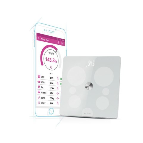 VISIOMED BEWELL Waga łazienkowa, BW-MyScale Initial, dokładność 100 g, do 180 kg