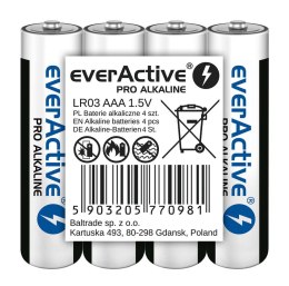 EVERACTIVE LR03 AAA PRO Baterie alkaliczne do urządzeń o dużym poborze, 4 szt.