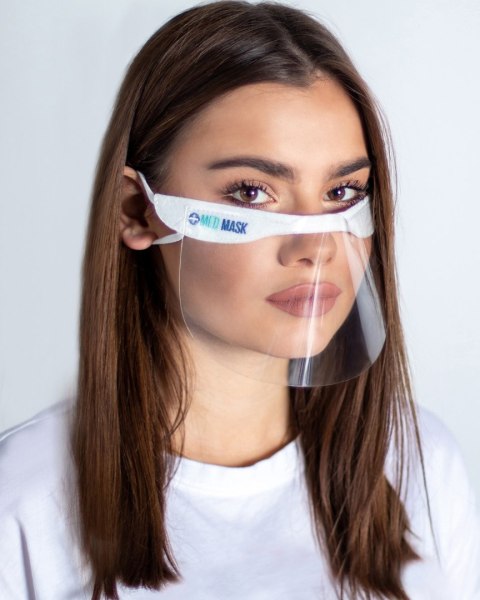 Mini Przyłbica osłona twarzy 2 szt., wielorazowa, PVC i filc, do pracy i nauki