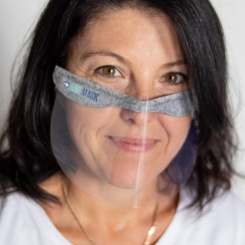 Mini Przyłbica osłona twarzy 2 szt., wielorazowa, PVC i filc, do pracy i nauki