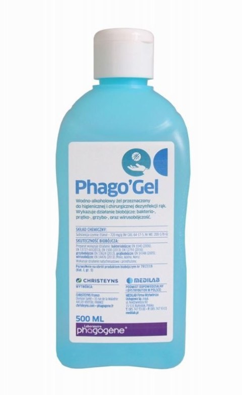MEDILAB PHAGO GEL 500 ml Żel do higienicznej i chirurgicznej dezynfekcji rąk