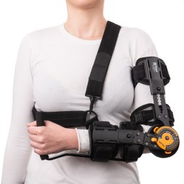 QMED ELBOW RUSH PRAWA Orteza łokcia z uchwytem i regulacją zakresu ruchu, czarna