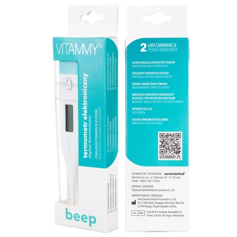 VITAMMY BEEP Termometr elektroniczny piórkowy, szybki pomiar w 10 sekund, 10 szt.