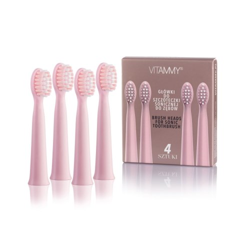 VITAMMY HARMONY KOŃCÓWKI 4 SZT. PINK Do szczoteczki sonicznej, delikatne dla dziąseł