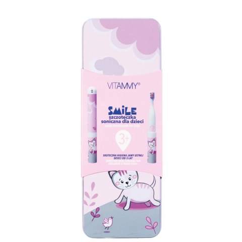 VITAMMY SMILE KOTEK Szczoteczka soniczna do zębów dla dzieci 3+, miękkie włókna