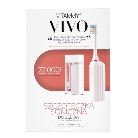 VITAMMY VIVO WHITE Szczoteczka soniczna do zębów, 72k ruchów, ładowanie USB-C, etui