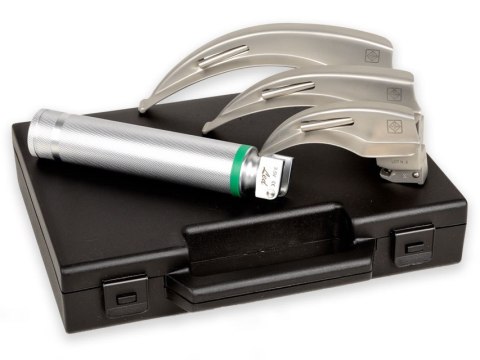 GIMA GREEN Laryngoskop zestaw 3 łyżek McIntosh w ROZM.ach 2, 3, 4, LED 3,5 V