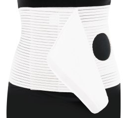 QMED ROZM. XXL Pas brzuszny z otworem stomijnym, biały, wys. 25 cm