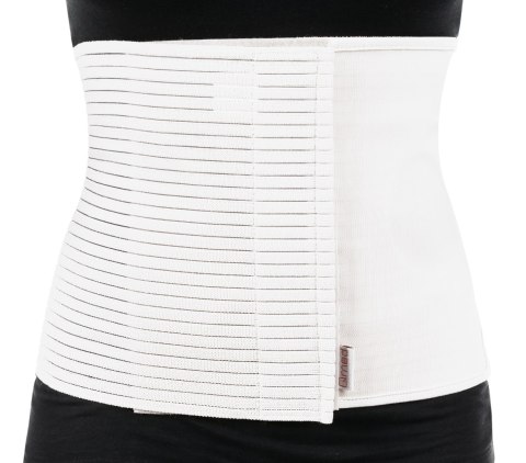 QMED BIAŁY ROZM. XXXL Pas brzuszny stomijny z otworem, wys. 25 cm