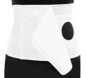 QMED BIAŁY ROZM. XXXL Pas brzuszny stomijny z otworem, wys. 25 cm