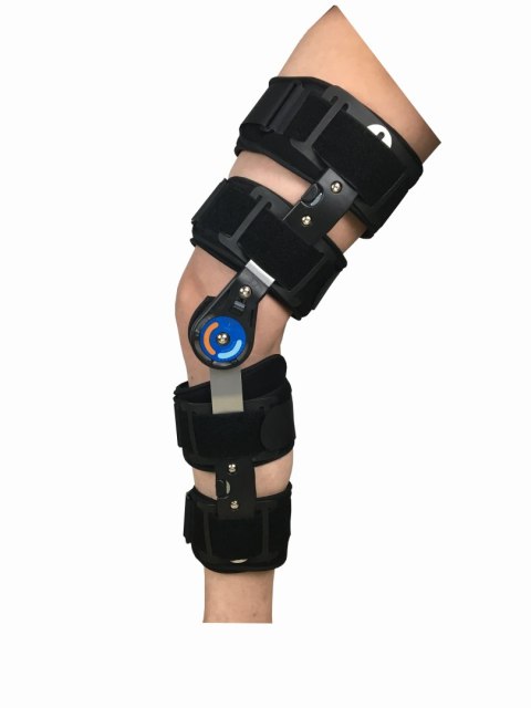 QMED SILVER LINE Orteza pooperacyjna stawu kolanowego z zegarem, czarna